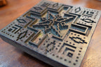 Antique Indian Dabu Mud-Resist Printing Block — Bold Geometric Star &amp; Fret, Bagru, Rajasthan, c. Early 20th Century (or Earlier)