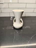 Art Nouveau Ivory Crackle Vase with Dual Handles — American or English Studio Pottery (c.1890–1915)