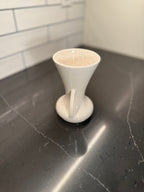 Art Nouveau Ivory Crackle Vase with Dual Handles — American or English Studio Pottery (c.1890–1915)