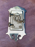 Brass Speakeasy Door Knocker with Eagle and Wreath Grille, Colonial Revival, c. 1930–1960