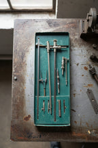 c.1920s Riefler German Drafting Instrument Set in Original Green Case