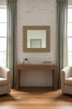 c.1960s Textured Gold Frame Wall Mirror – Mid-Century Modern Rectangular Mirror