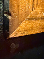 “Courting Under the Bare Tree” Marquetry Panel — Signed J. U. Hind 1938