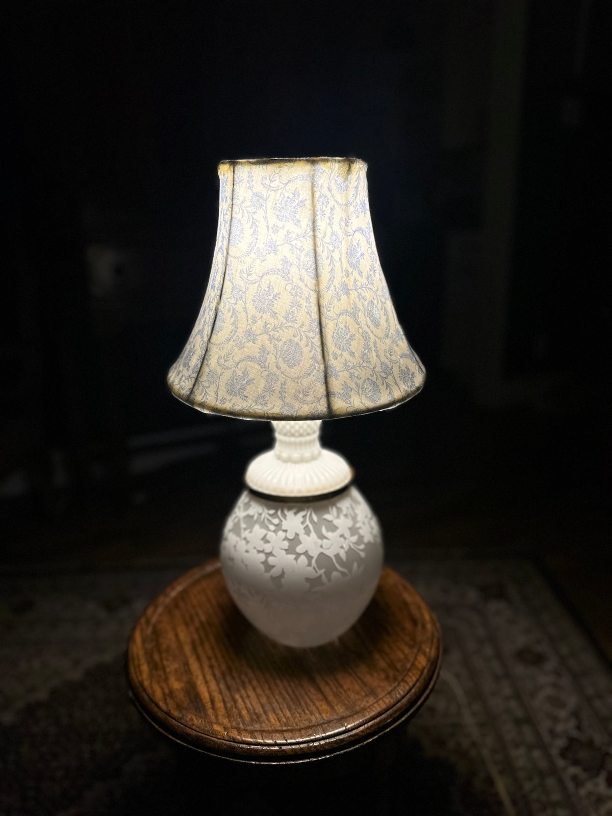 Custom Milk Glass Table Lamp Hand-Assembled Vintage Parts