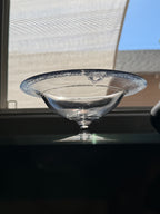 Early 20th-Century Silver Overlay Glass Tazza, Gilt-Rimmed Footed Compote, c. 1910s–1930s