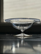 Early 20th-Century Silver Overlay Glass Tazza, Gilt-Rimmed Footed Compote, c. 1910s–1930s