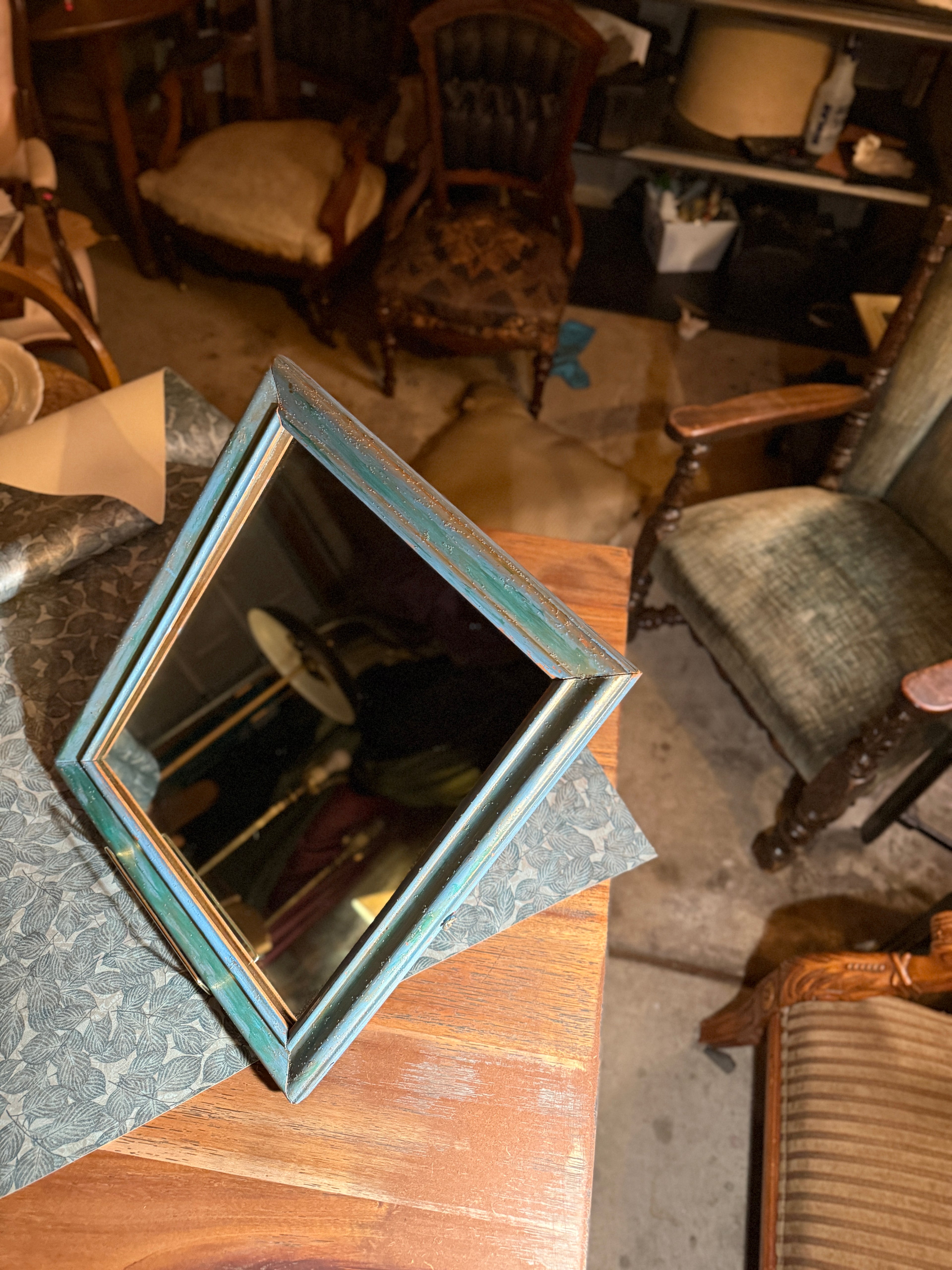 Early Ethan Allen Verdigris Framed Mirror (c. 1945–1955) | American Decorative Arts
