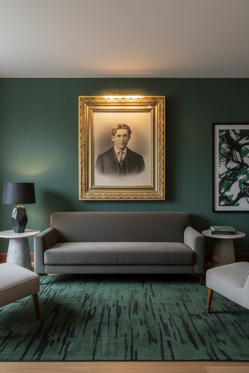 Framed Chalk & Charcoal Portrait of Marcus Otte Jr. c.1936