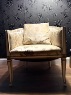 French Louis XVI-Style Barrel Back Chair (PAIR), c. 1950s
