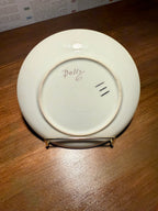 Hand-Painted Wildflower Porcelain Plate Signed Dolly • Mid-Century Studio Art