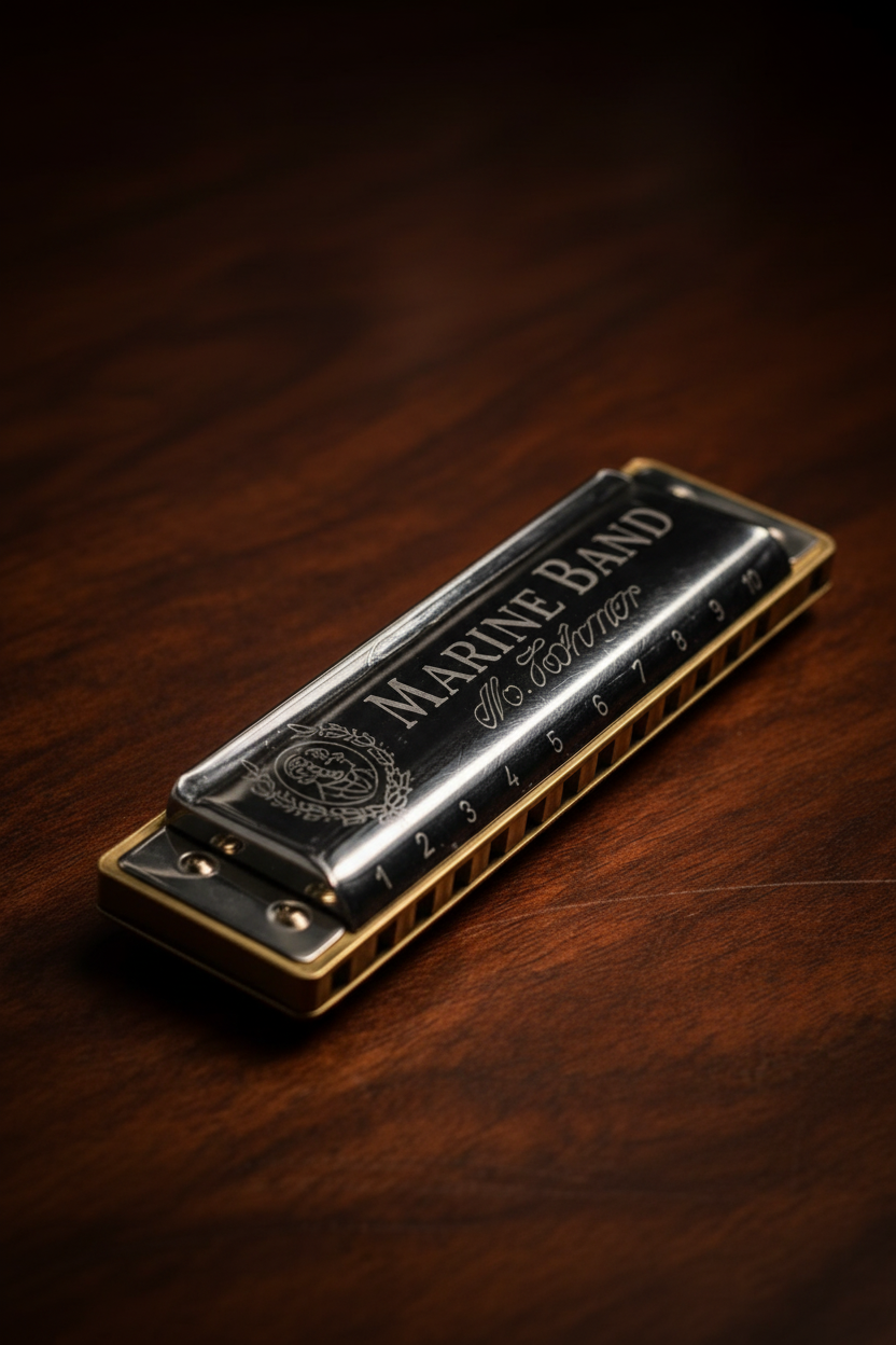 Hohner Marine Band Harmonica No. 1896 with Original Case