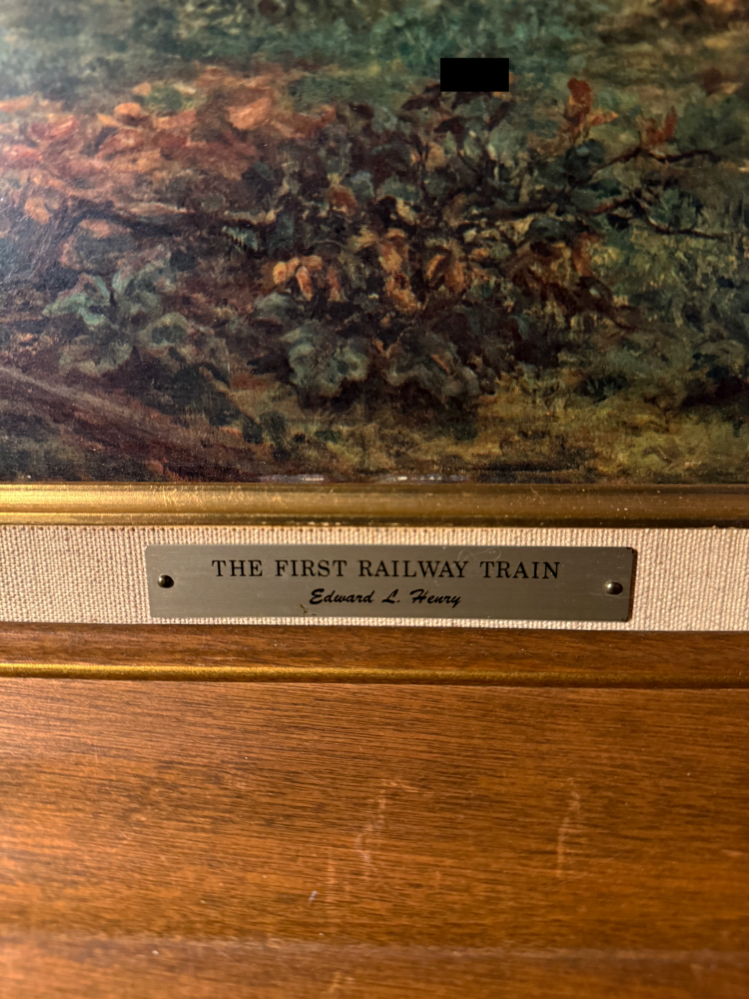 The First Railway Train, Reproduction Print after Edward L. Henry (American, 1841–1919), Original 1892, Framed Mid-20th Century