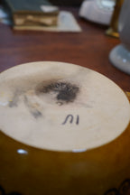 Landert Keramik Swiss Handled Soup Bowl — Golden-Brown Glaze with Dark Swirl Band, c. 1960s–70s