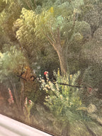 “Landscape with Stream and Autumn Trees” — Signed “K—”, Continental/American School, c.1940s–1960s, Oil on Canvas