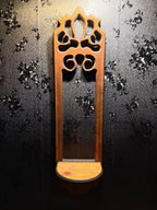 Late-Victorian Gothic Tracery Demilune Wall Bracket Shelf (Pine), c. 1885–1905