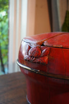 Late Qing Chinese Red Lacquered Wedding Food Basket, c. 1880–1915