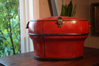 Late Qing Chinese Red Lacquered Wedding Food Basket, c. 1880–1915