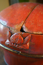 Late Qing Chinese Red Lacquered Wedding Food Basket, c. 1880–1915