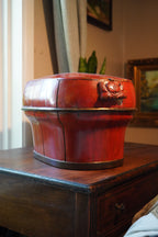 Late Qing Chinese Red Lacquered Wedding Food Basket, c. 1880–1915