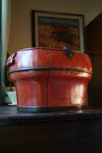 Late Qing Chinese Red Lacquered Wedding Food Basket, c. 1880–1915