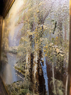 Luminous River Landscape with Birch Trees | Original Oil on Canvas (Framed) Signed Peppard