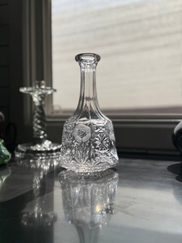 Mid-Century Cut Crystal Floral Decanter, c. 1940s–1960s