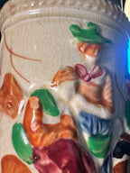 Mid-Century Hand-Painted Japanese Relief Beer Stein, c. 1950s