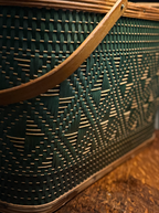 Mid-Century Woven Picnic Basket by The Redmon Company, Peru, Indiana — Circa 1955–1960