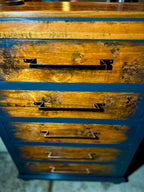 Modern Rustic Black & Wood 5-Drawer Dresser | Solid Pine, Hand-Refinished Tall Chest