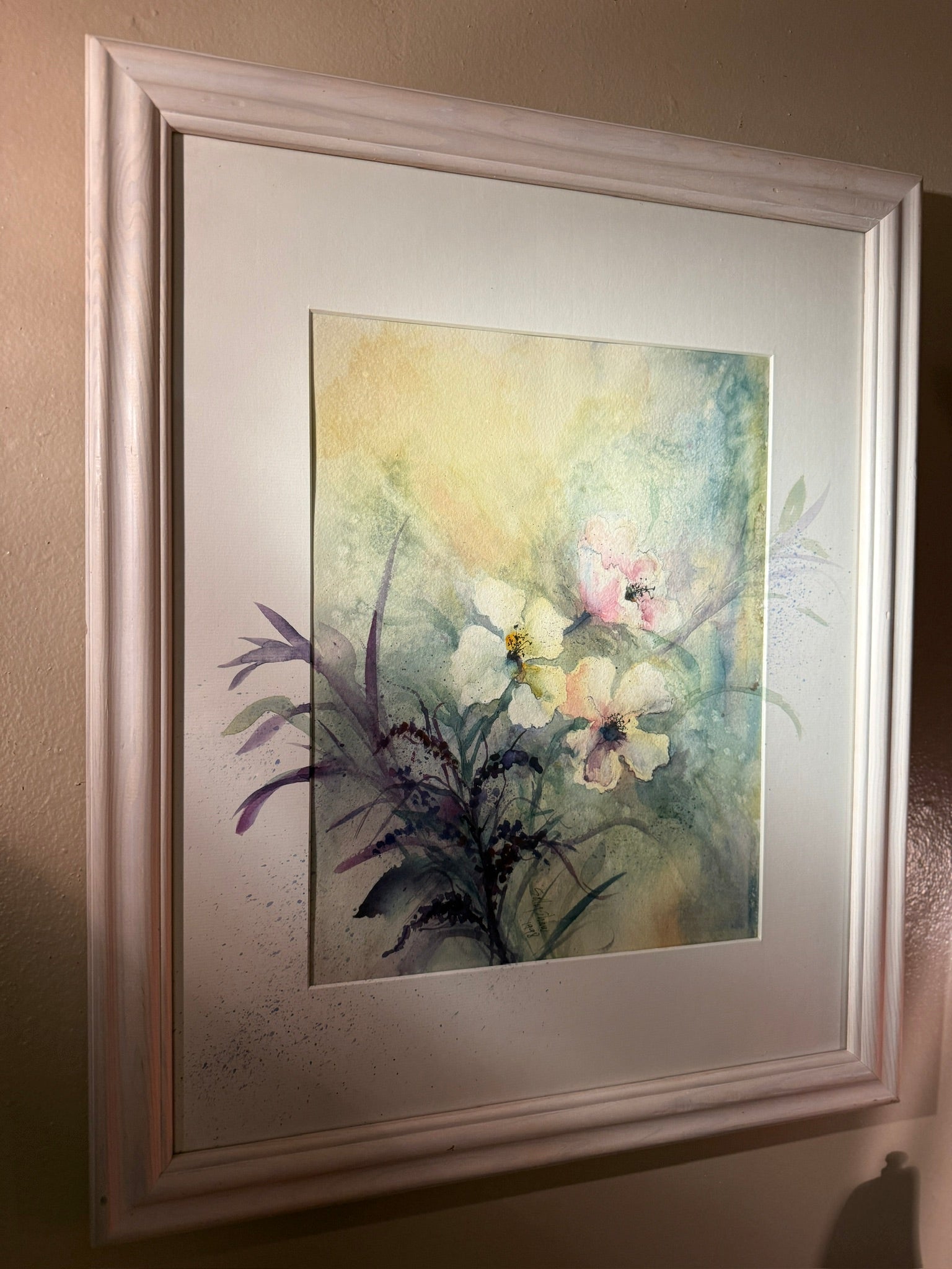 Original Watercolor by Sally Shaw (1998) Reno Artist Floral Painting