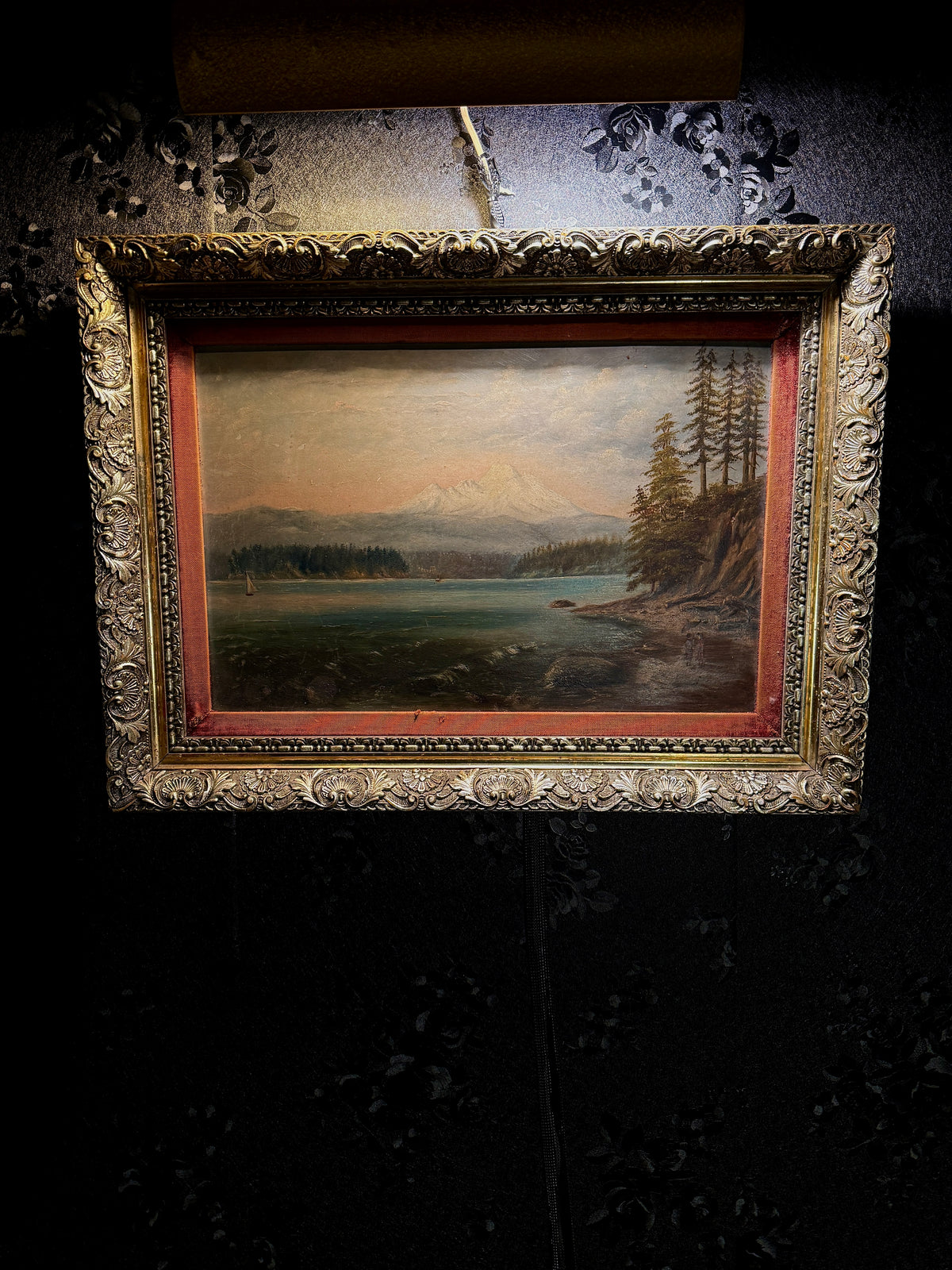 Pacific Northwest Landscape Oil Painting in Original Gilt Frame | Thayer & Chandler / Balke, Cole & Co. Provenance c.1885–1910