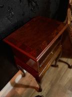 Queen Anne Revival Mahogany Nightstand with Slide-Out Shelf, c.1955