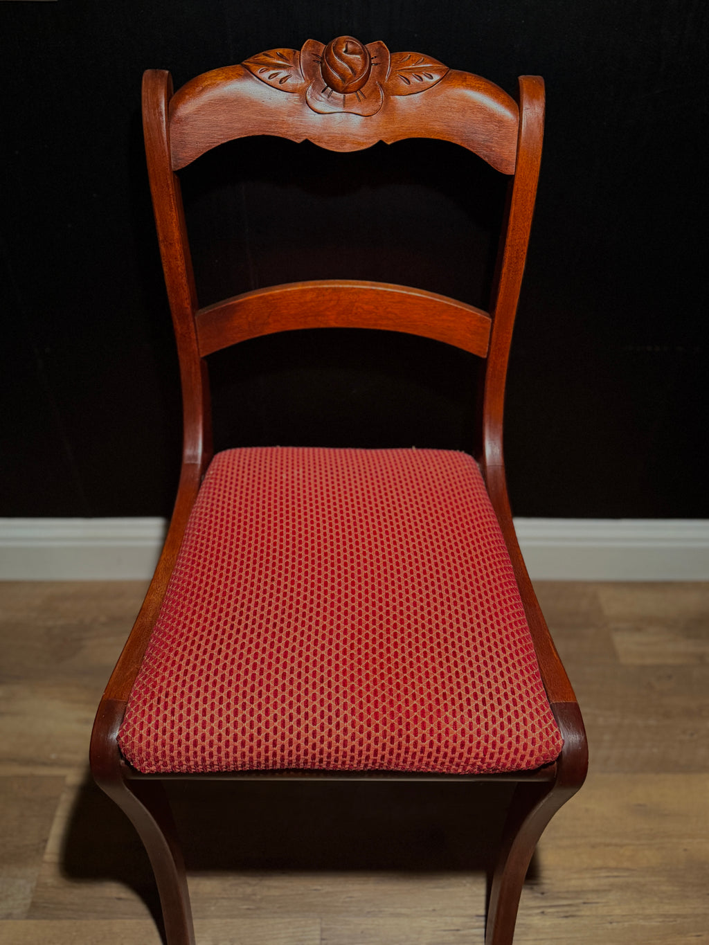 Rose-Carved Regency Revival Side Chair — c. 1935–1945 Hardwood Accent Chair | Veridian Collection