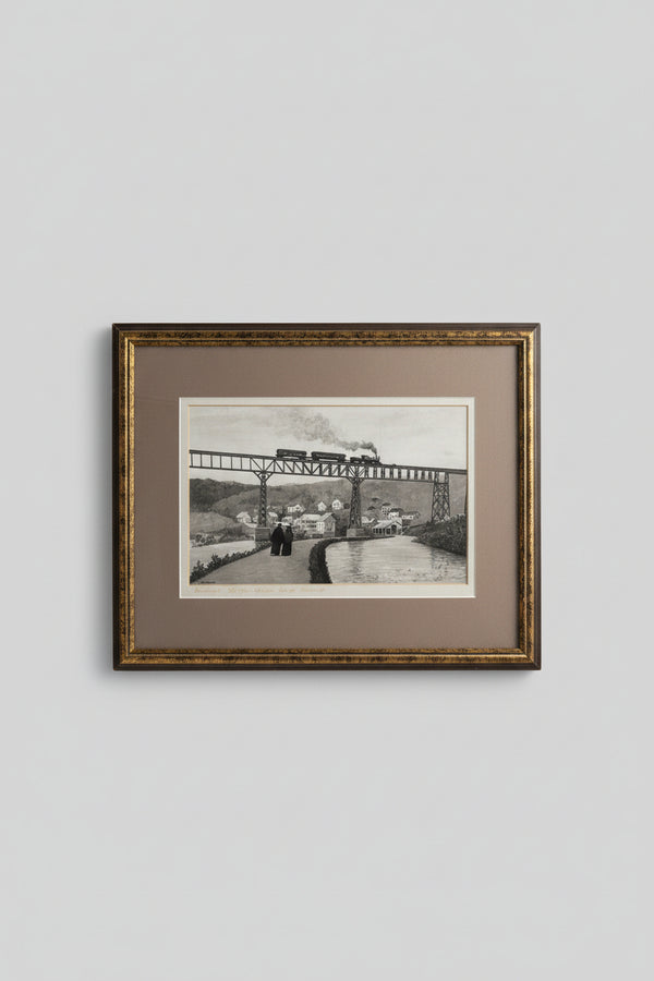 Rosendale Trestle, Wallkill Valley Railroad (1872 Bridge) — Original Hudson Valley Railroad Illustration by Tassone, c. 1970–1990