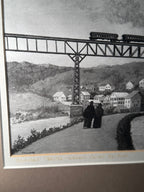 Rosendale Trestle, Wallkill Valley Railroad (1872 Bridge) — Original Hudson Valley Railroad Illustration by Tassone, c. 1970–1990