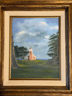 “Santa Cruz Lighthouse Field" Oil on Canvas Signed Mary DuBois