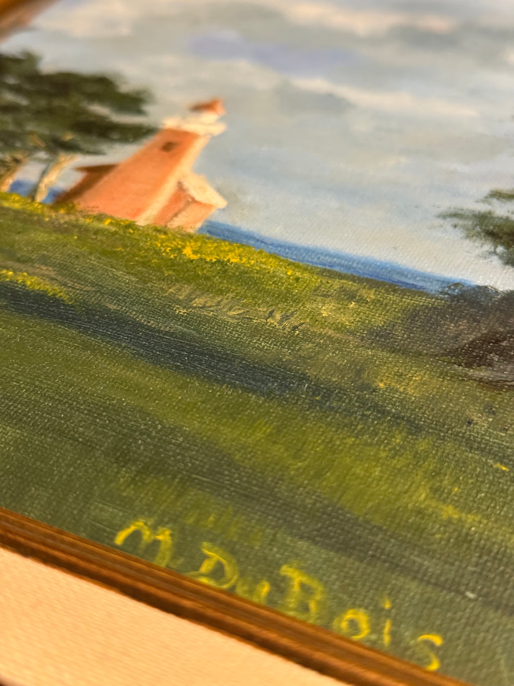 “Santa Cruz Lighthouse Field" Oil on Canvas Signed Mary DuBois
