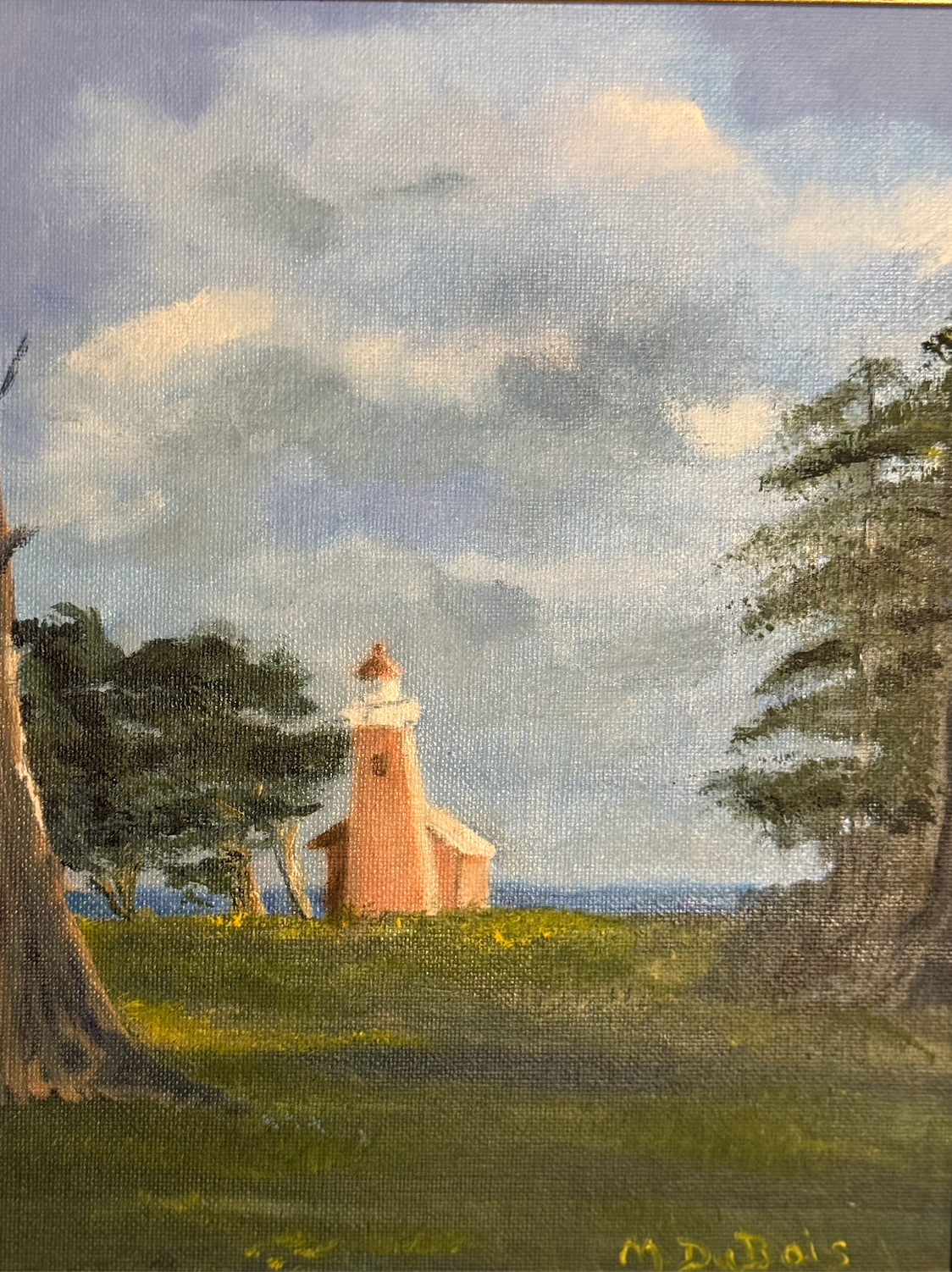 “Santa Cruz Lighthouse Field" Oil on Canvas Signed Mary DuBois