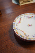Set of (4) Antique Minton Plates — Turquoise Jeweled Border with Floral Swags, Pattern A4707, England, c. 1900