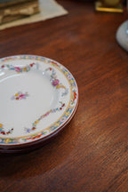 Set of (4) Antique Minton Plates — Turquoise Jeweled Border with Floral Swags, Pattern A4707, England, c. 1900