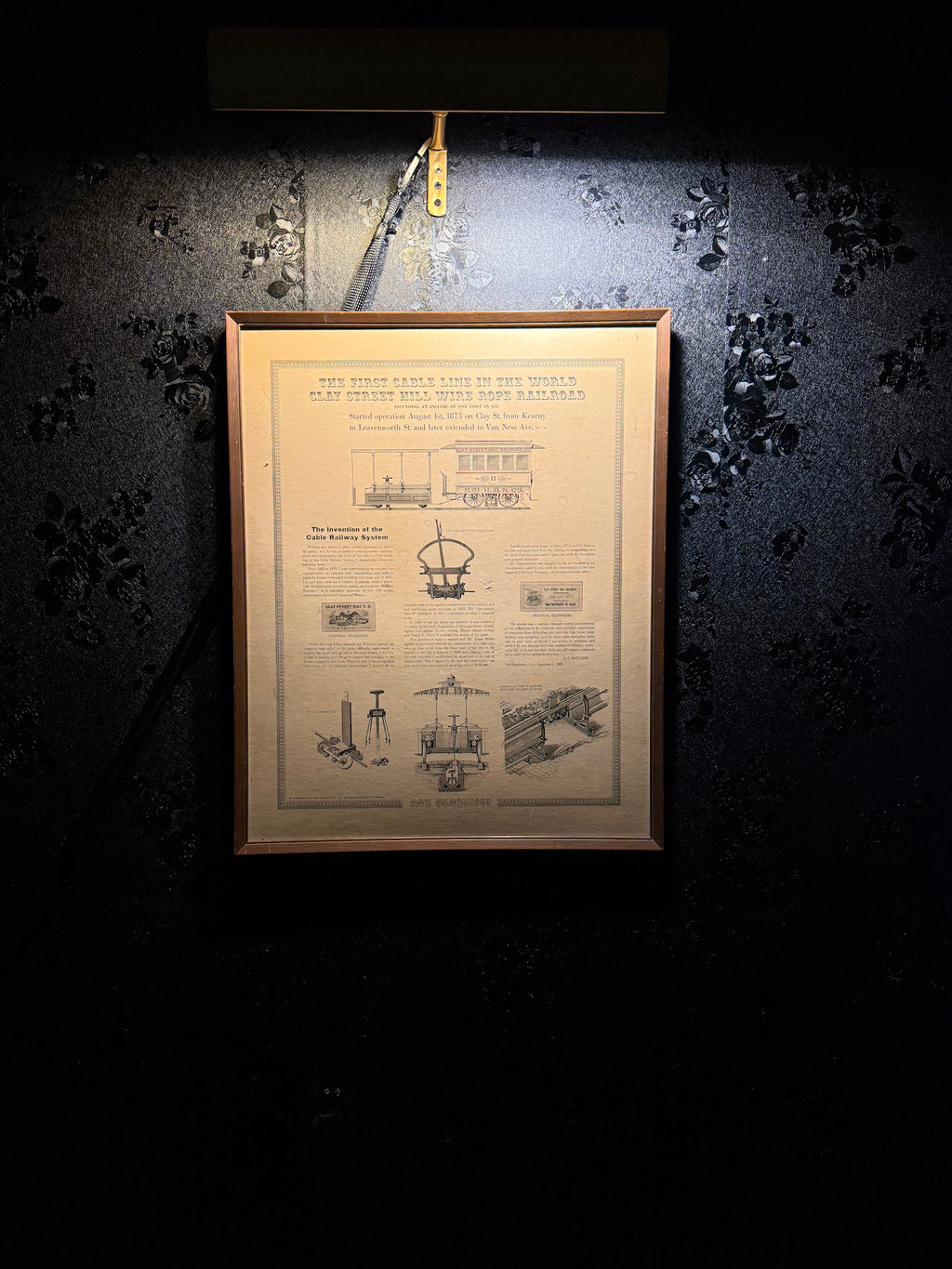 The First Cable Line in the World: Clay Street Hill Wire Rope Railroad, Printed Broadside with Engraved Illustrations, San Francisco, December 1, 1885 (facsimile imprint), Late 19th–Early 20th Century