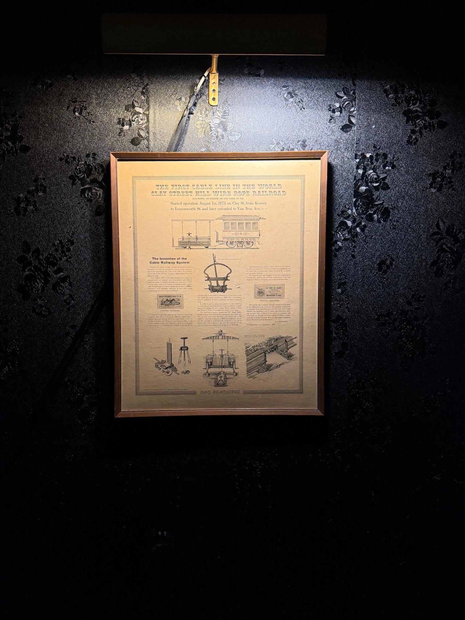 The First Cable Line in the World: Clay Street Hill Wire Rope Railroad, Printed Broadside with Engraved Illustrations, San Francisco, December 1, 1885 (facsimile imprint), Late 19th–Early 20th Century