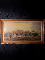 The First Railway Train, Reproduction Print after Edward L. Henry (American, 1841–1919), Original 1892, Framed Mid-20th Century