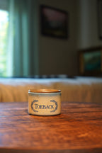The Tinder Box "Aalborg" Pipe Tobacco Tin, Navy &amp; Cream Tobacciana, c. late 1970s–80s