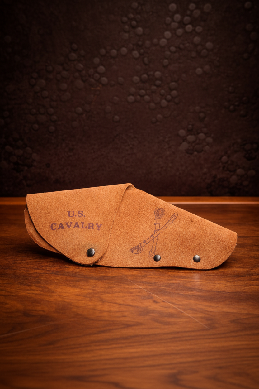 U.S. Cavalry Suede Utility Sheath with Sabers Motif