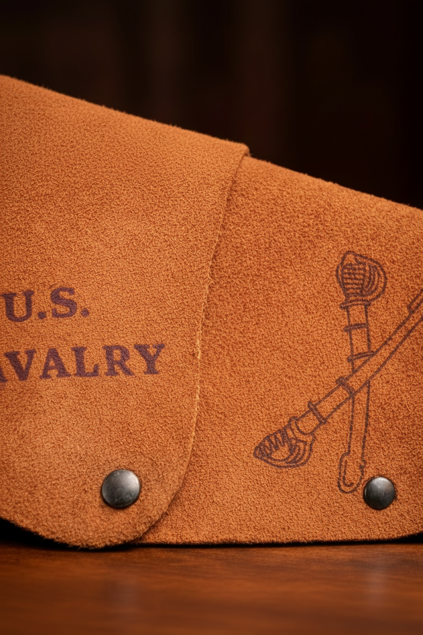 U.S. Cavalry Suede Utility Sheath with Sabers Motif