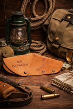 U.S. Cavalry Suede Utility Sheath with Sabers Motif