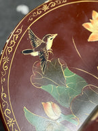 Vintage Chinese Lacquered Lotus and Bird Wedding Bucket, c. 1920–1960