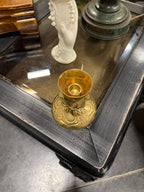 Vintage Art Nouveau Gilt Brass Candlestick with Bobeche, c. 1950–1980