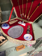Vintage Chinese Calligraphy Set, Inkstone and Brushes, c. 1982–2000